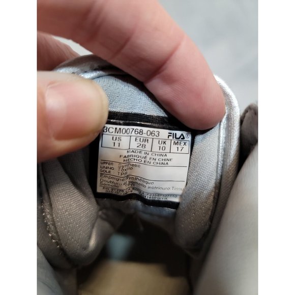 Fila Vulc 13 Silver Glitter Blast Hi-Top Sneakers Size 11 - Picture 4 of 9